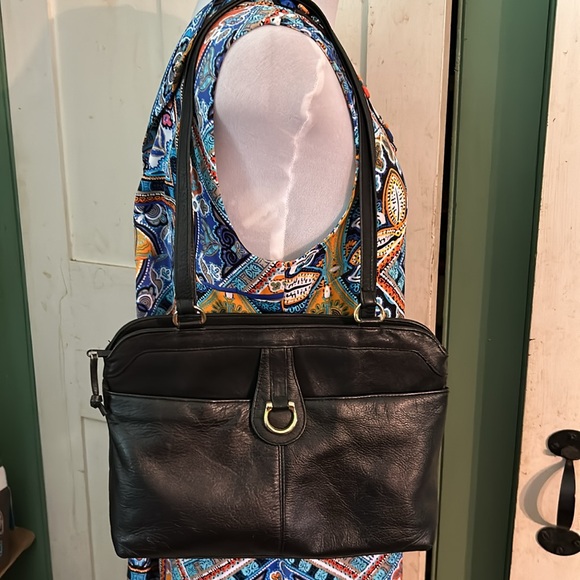 EUC Vintage Alicia Genuine Leather Black Shoulderbag Purse Hobo Tote - Picture 9 of 9